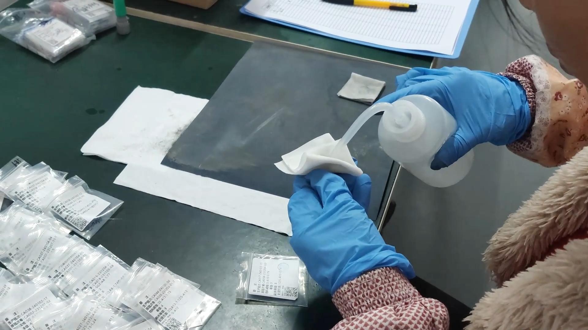 Yaoshi New Material's daily work(11)Remove wafer surface carbon powder or impurities